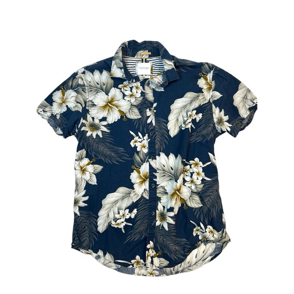 Men's Cactus Man Ricky Singh Hawaiian Floral Shirt Size Medium Blue Button Down - Picture 1 of 4